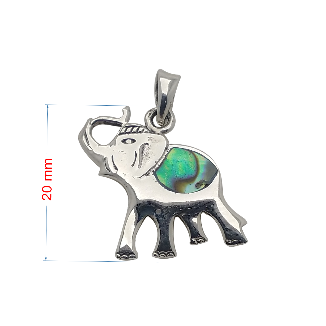 Pingente de prata 925 elefante.
